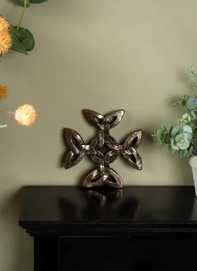 Wild Goose Celtic Creation Cross Handcrafted Bronze Sculpture